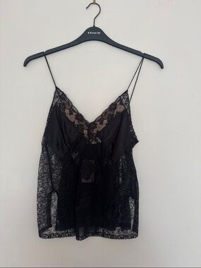 Coach Black Lace Spaghetti-Strap Camisole NWT